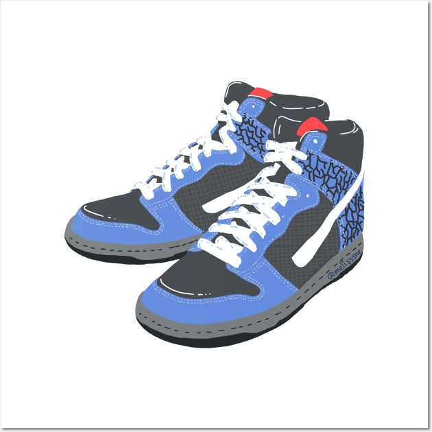 Basketball Sneakers Dunk Wall Art by melisssne